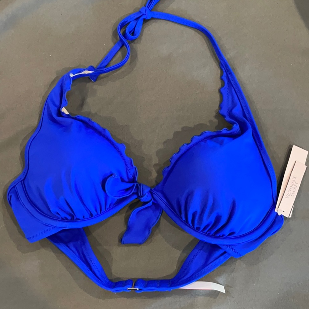 Blue Victoria secret bikini top- NWT 36B